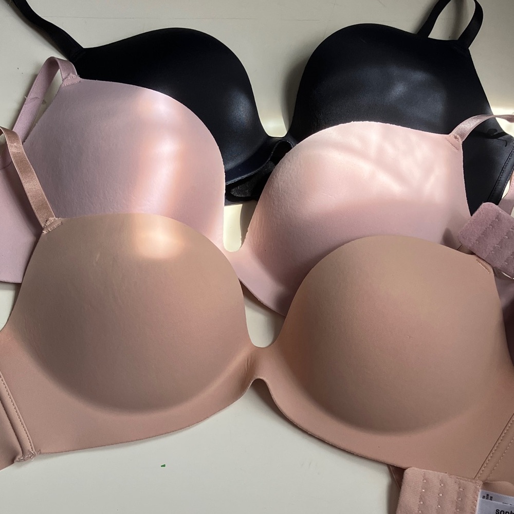 Sophie B. Elegant Bra Trio - Black, Pink, and Cream